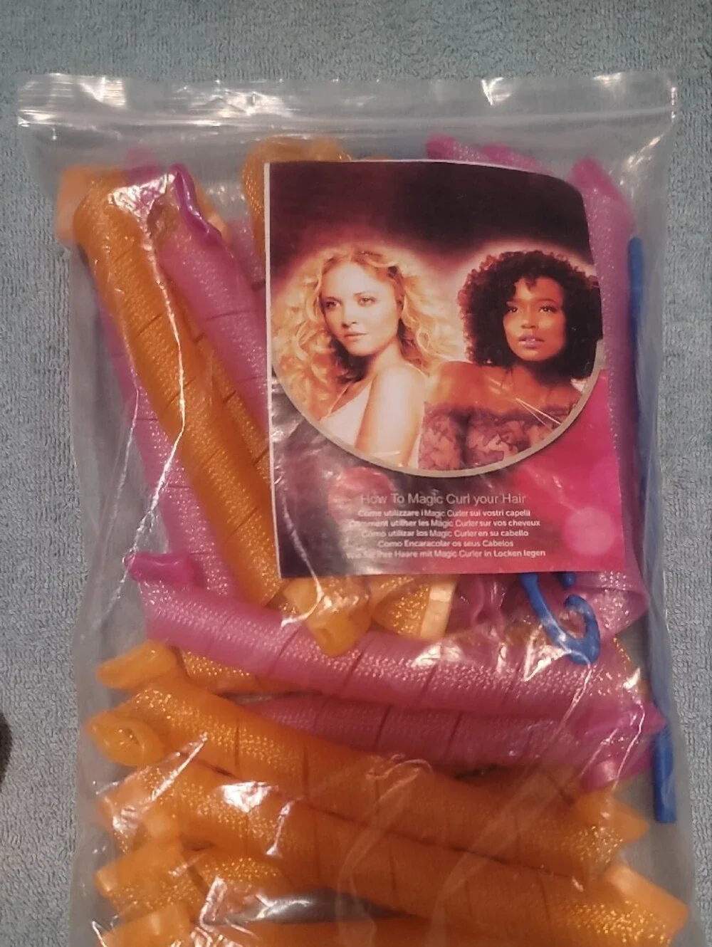 Heatless Spiral Hair Curlers - Pink & Orange